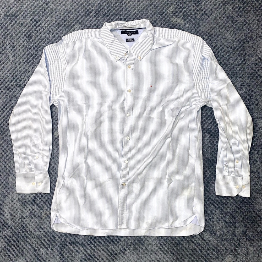 Tommy Hilfiger Custom Fit Patterned Button Up Shirt w/ Pocket